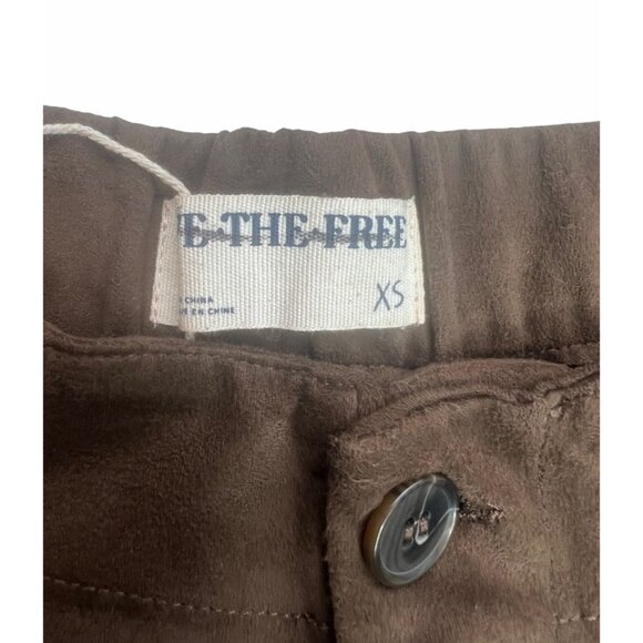 Free People We The Free Women's Straight On Suede Shorts Chestnut XS - Picture 9 of 13